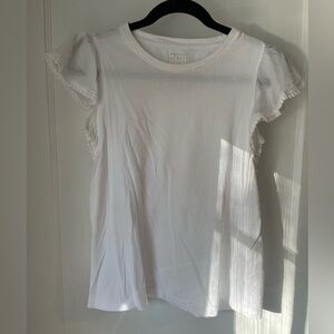 Kate Spade Broome Street collection flutter sleeve tee white size medium
